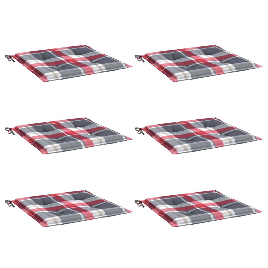 Vidaxx cuscini per sedia da giardino 6 pz 40x40x4 cm tessuto oxford motivo rombi rosso