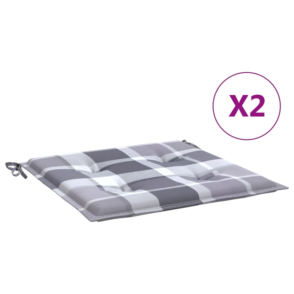 Cuscini per sedia da giardino Vidaxx 2 pezzi 40x40x4 cm in tessuto oxford motivo rombi grigio