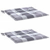 Cuscini per sedia da giardino Vidaxx 2 pezzi 40x40x4 cm in tessuto oxford motivo rombi grigio