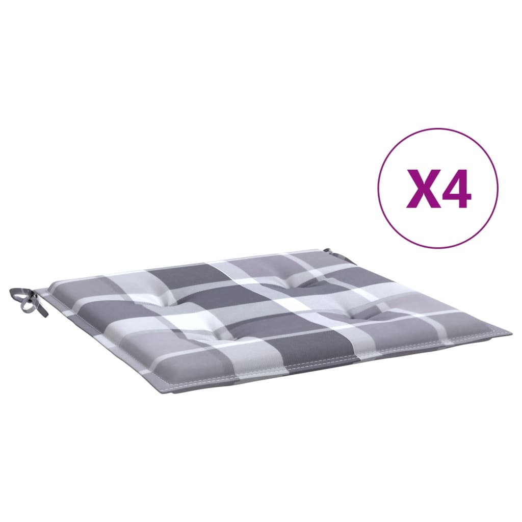 Cuscini per sedia da giardino Vidaxx 4 pezzi 40x40x4 cm in tessuto oxford motivo rombi grigio