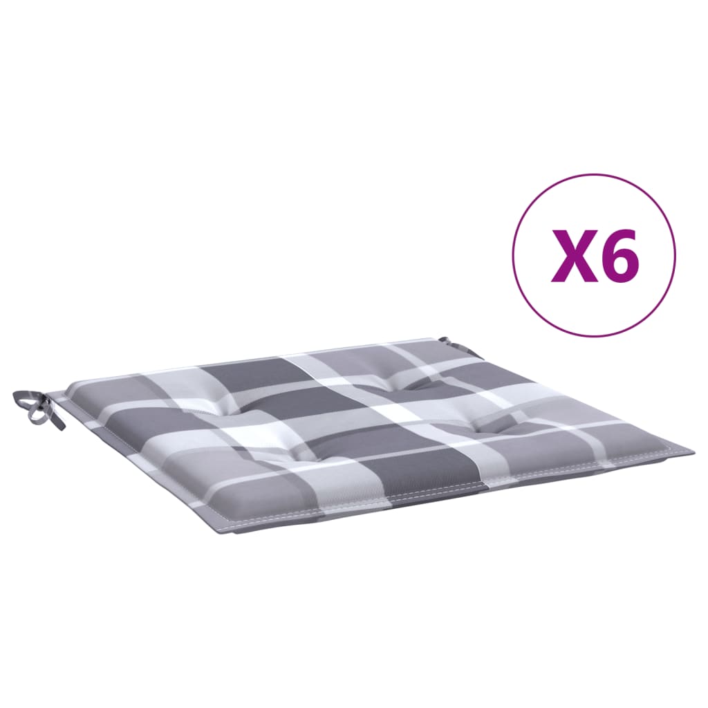 VidaXL cuscini per sedia da giardino 6 pz 40x40x4 cm in tessuto oxford motivo rombi grigio