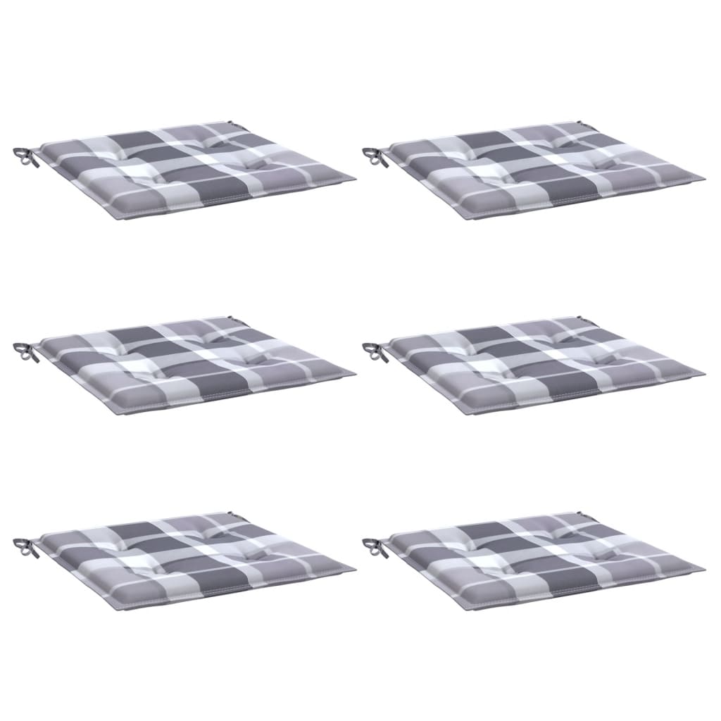 VidaXL cuscini per sedia da giardino 6 pz 40x40x4 cm in tessuto oxford motivo rombi grigio