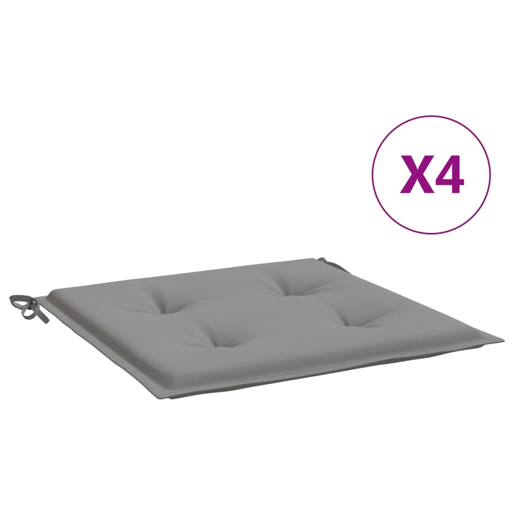 Vidaxl Garden Cushions 4 St 50x50x3 cm tessuto Oxford grigio