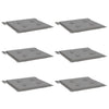 Vidaxl tuinstoelkussens 6 st 50x50x4 cm oxford stof grijs