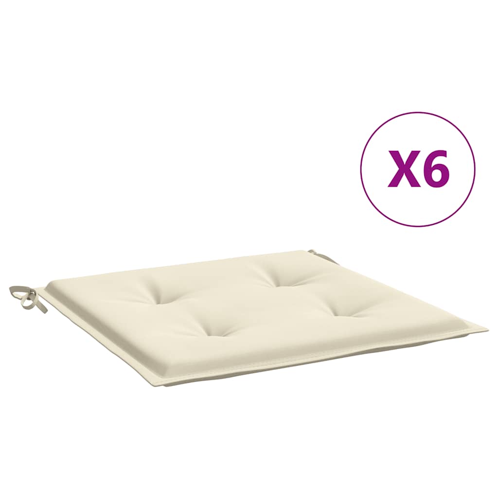 Vidaxl tuinstoelkussens 6 st 50x50x2 cm oxford stof crèmekleurig