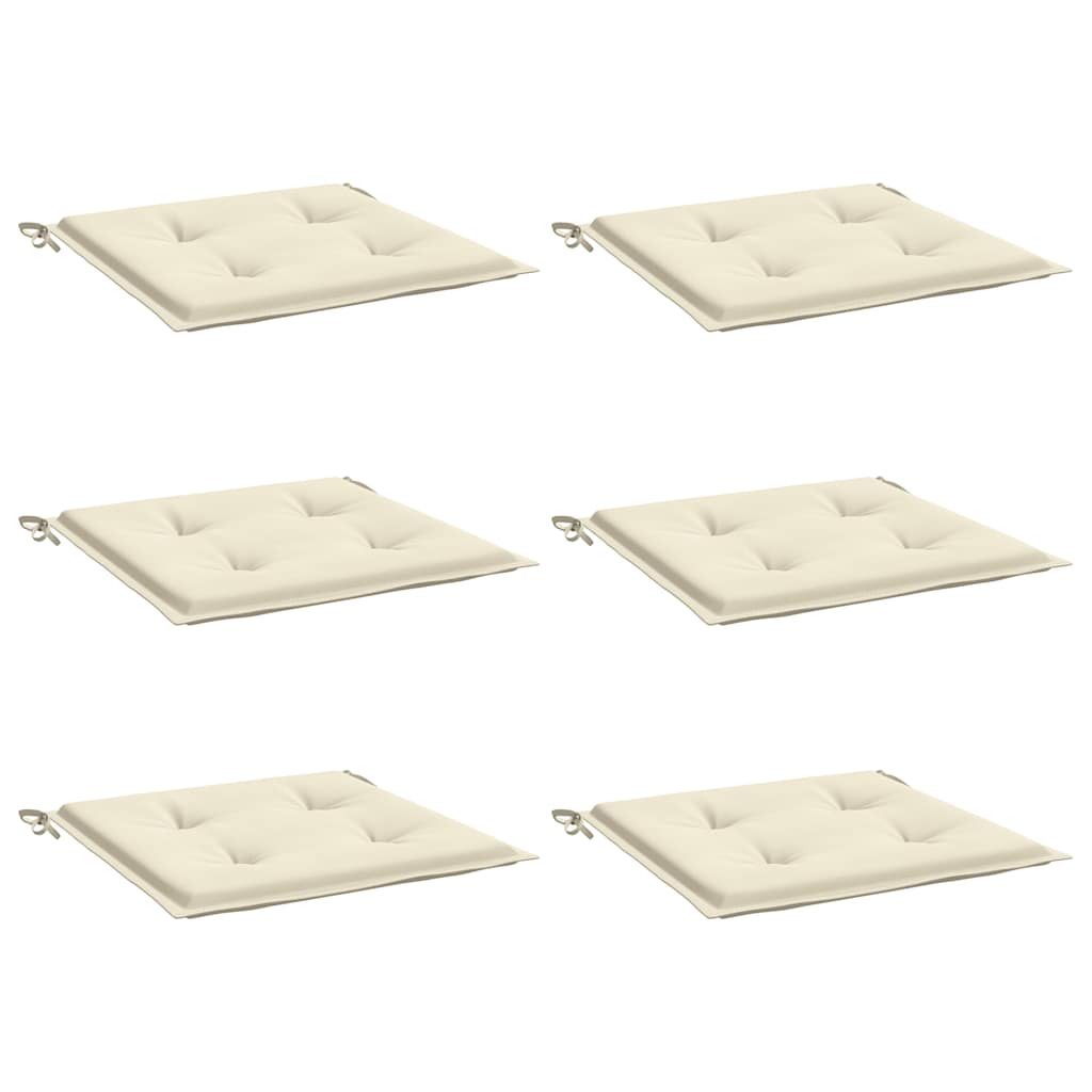 Vidaxl tuinstoelkussens 6 st 50x50x2 cm oxford stof crèmekleurig