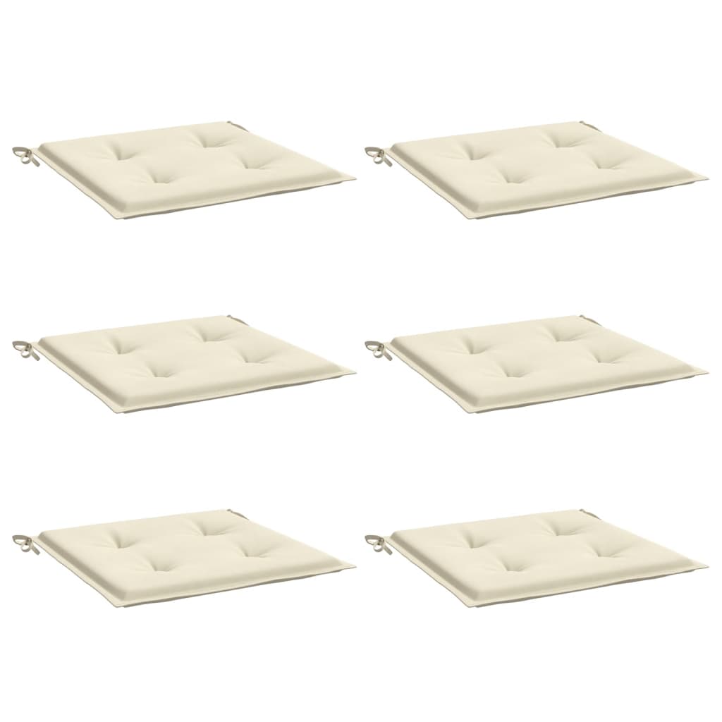 Vidaxl tuinstoelkussens 6 st 50x50x2 cm oxford stof crèmekleurig