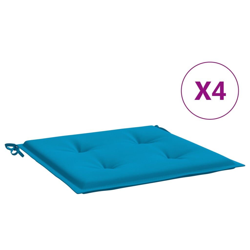 Vidaxl Garden Cushions 4 ST 50x50x3 cm tessuto blu blu