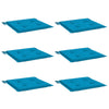 Vidaxl Garden Cushions 6 ST 50x50x3 cm tessuto blu blu