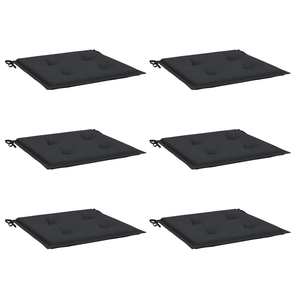Vidaxl Garden Cushions 6 St 50x50x3 cm tessuto oxford nero