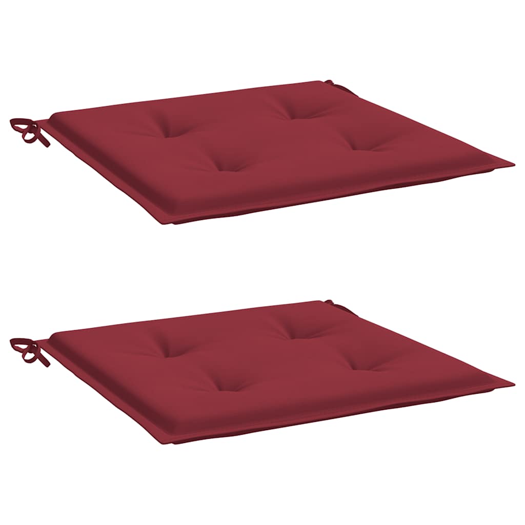 Vidaxl Garden Cushions 2 St 50x50x3 cm Vino in tessuto Oxford rosso