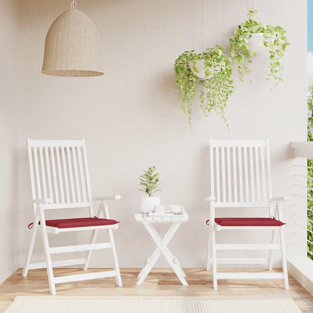 Vidaxl Garden Cushions 2 St 50x50x3 cm Vino in tessuto Oxford rosso