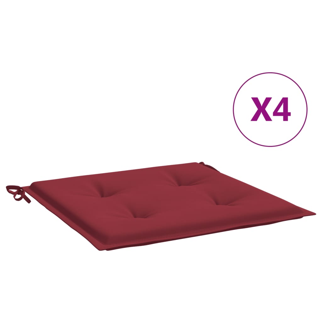 Vidaxl tuinstoelkussens 4 st 50x50x4 cm oxford stof wijnrood