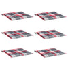 Vidaxl tuinstoelkussens 6 st 50x50x4 cm oxford stof ruitpatroon rood