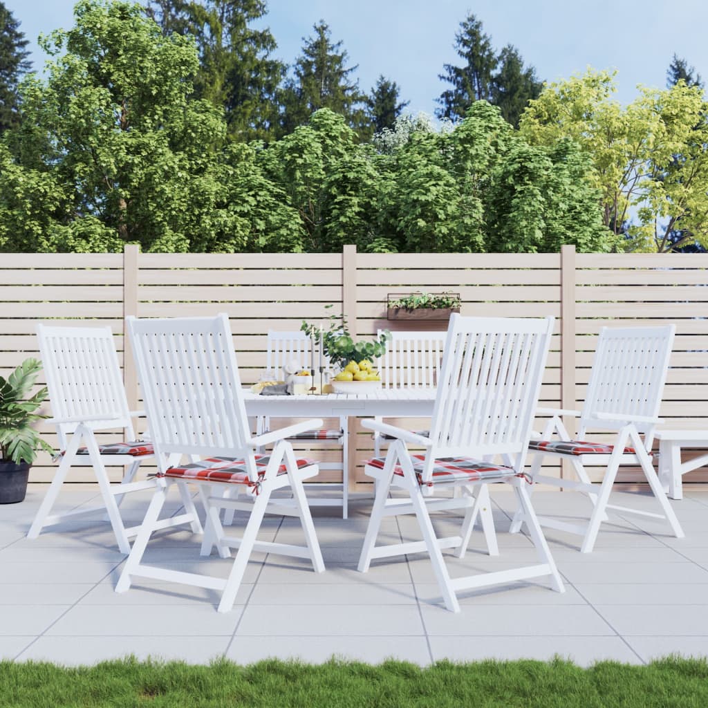 Cuscini per sedia da giardino Vidaxx 6 pz 50x50x4 cm tessuto oxford motivo rombi rosso
