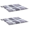 Cuscini per sedia da giardino Vidaxx 2 pezzi 50x50x4 cm in tessuto oxford motivo rombi grigio