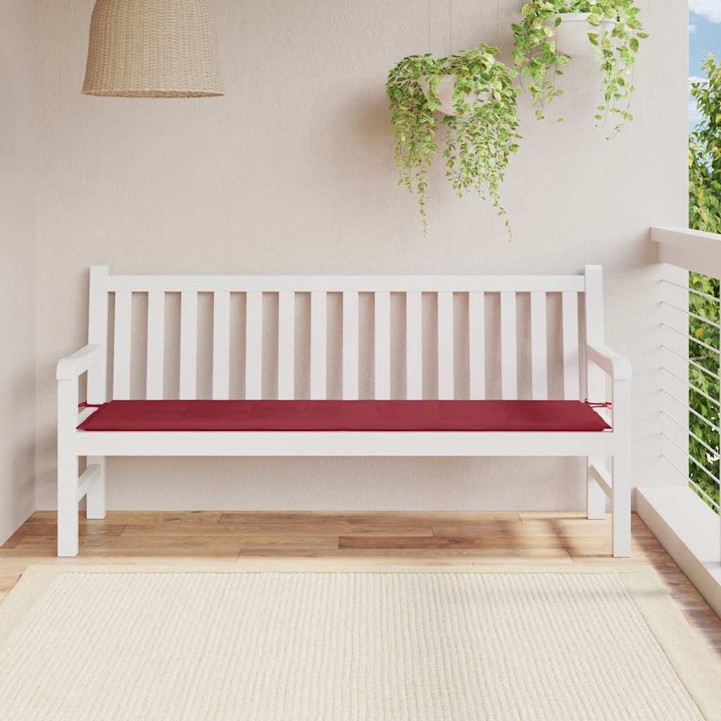 Vidaxl Garden Bench Cushion 180x50x3 CM Oxford Fabric Wine Red