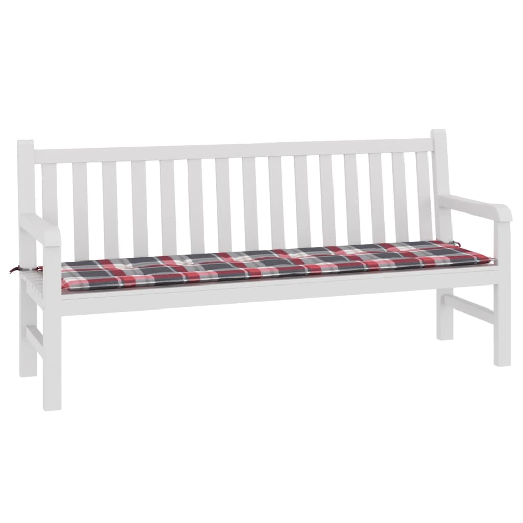 Vidaxl Garden Banch Cushion 180x50x3 cm Tessuto Oxford Modello di diamante rosso