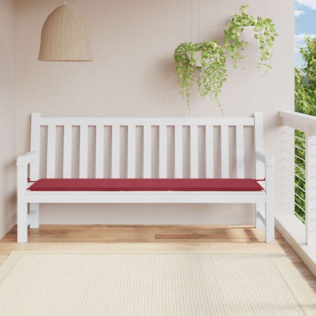 Vidaxl Garden Bench Cushion 200x50x3 CM Oxford Fabric Wine Red