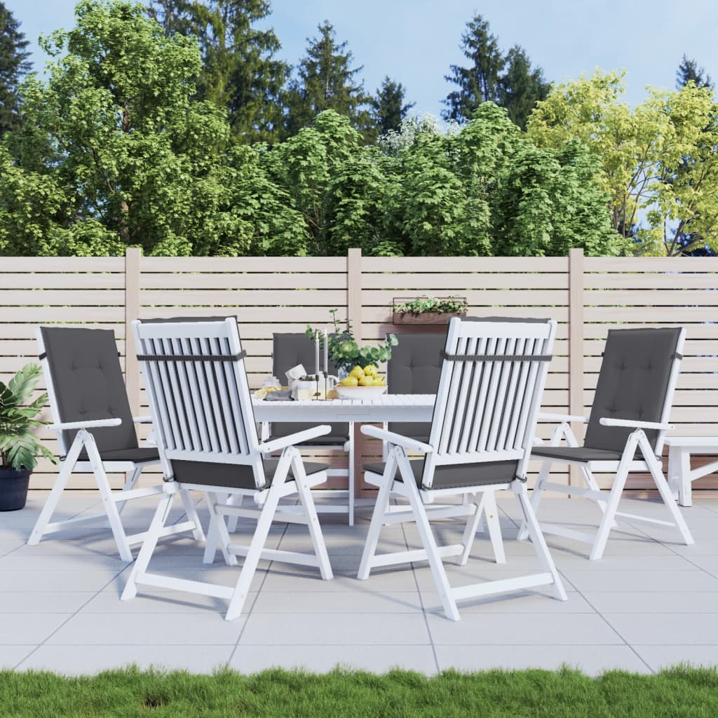 Cuscini da sedia da giardino Vidaxl 6 St High Back 120x50x3 cm Antracite