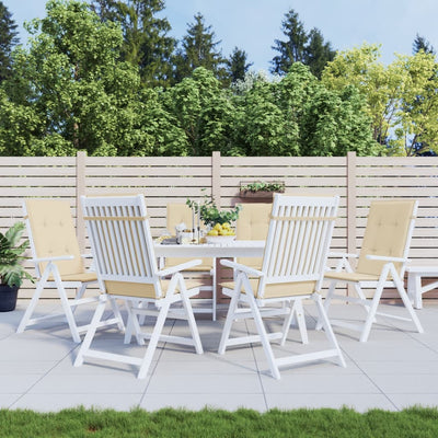 Cojines de silla de jardín de Vidaxl alto 6 st alto trasero 120x50x3 cm tela beige