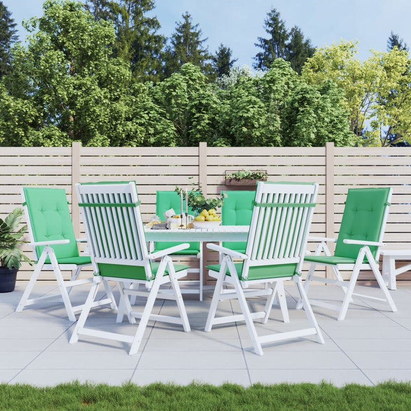 Cuscini da sedia da giardino Vidaxl 6 St High Back 120x50x3 cm Green