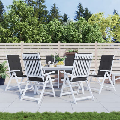 Cojines de silla de jardín de Vidaxl 6 st alto trasero 120x50x3 cm tela negra
