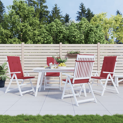 Cojines de silla de jardín de Vidaxl 4 st alto espalda 120x50x3 cm de tela rojo