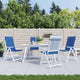 Vidaxl Garden Cushions 4 Sted Back 120x50x3 cm tessuto blu reale