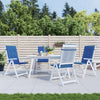 Vidaxl Garden Cushions 4 Sted Back 120x50x3 cm tessuto blu reale
