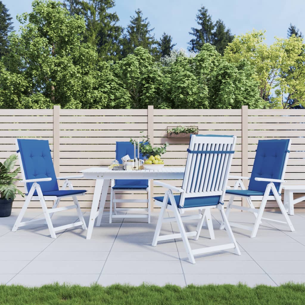 Vidaxl Garden Cushions 4 Sted Back 120x50x3 cm tessuto blu reale