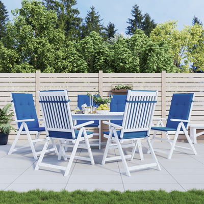 Cojines de silla de jardín de Vidaxl 6 st alto trasero 120x50x3 cm tela real azul
