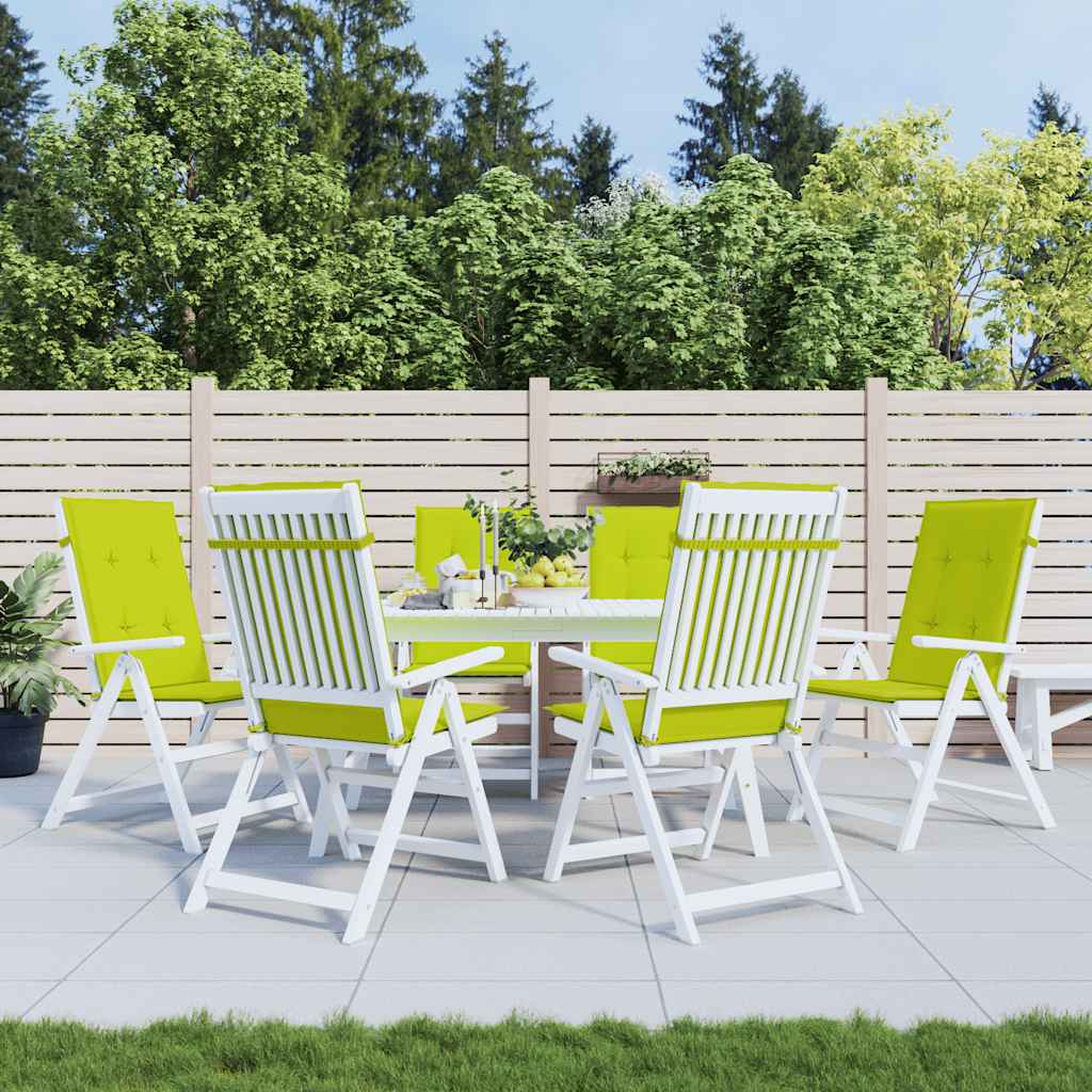 Vidaxl sedia da giardino cuscini da 6 St Hight Back 120x50x3 cm Verde trasparente