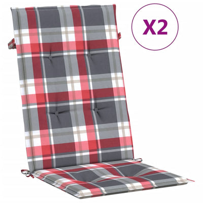 Cojines de silla de jardín Vidaxl 2 pcs 120x50x3 cm de tela patrón de diamante rojo