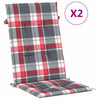 Cuscini da sedia da giardino Vidaxl 2 pezzi 120x50x3 cm Modello di diamante in tessuto rosso
