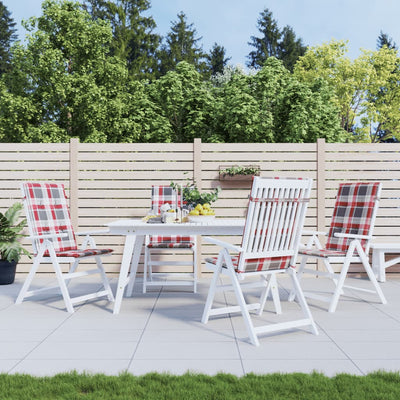 Cojines de silla de jardín de Vidaxl 4 PCS 120x50x3 CM Tabet Diamond Patrón rojo