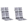 Cuscini per sedia da giardino Vidaxx 2 pezzi con motivo a rombi con schienale alto 120x50x3 cm grigio