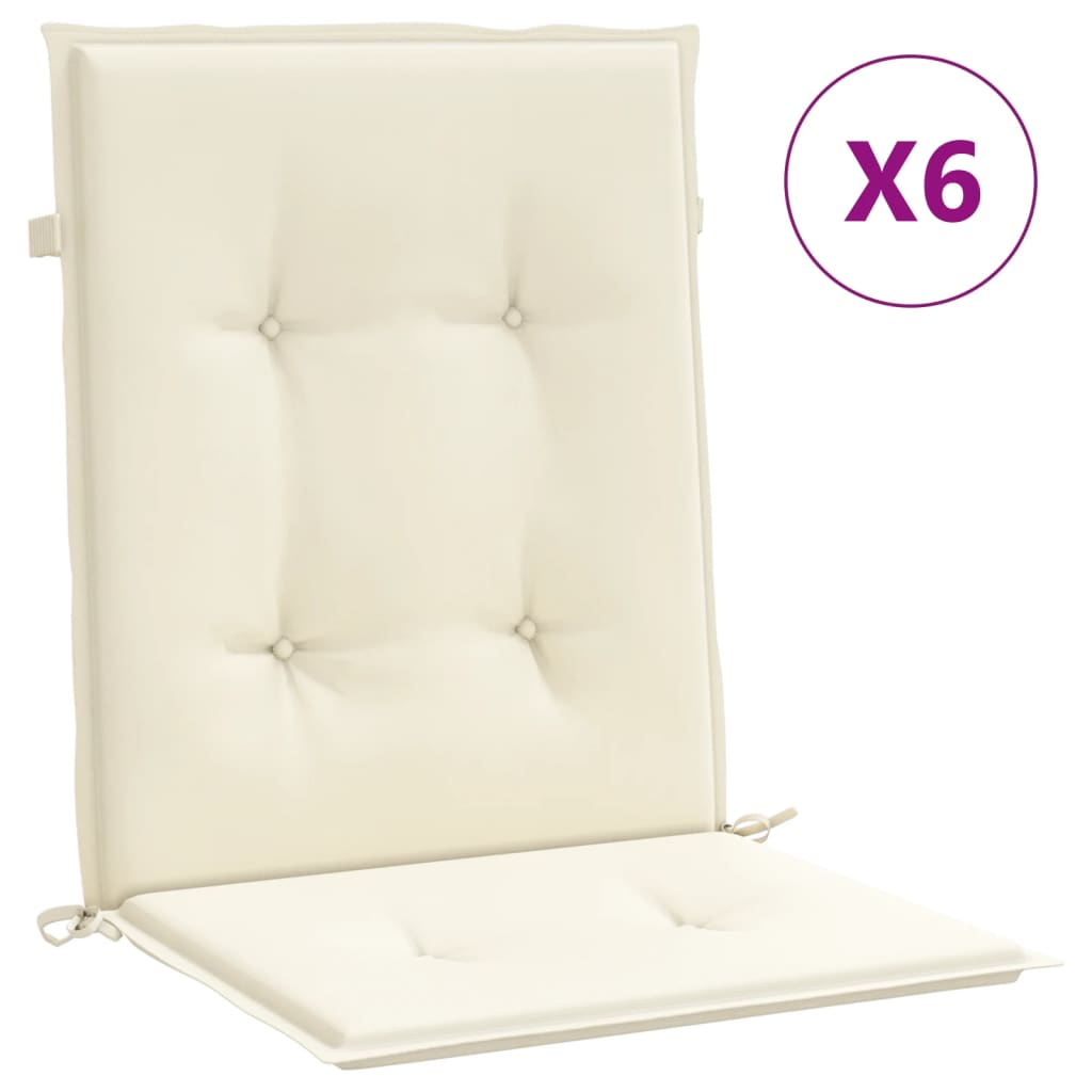 Vidaxl Garden Cushions 6 PCS 100x50x3 cm Oxford Fabric Crème -Collorato