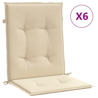 Vidaxl Garden Cushions 6 PCS 100x50x3 cm Tessuto Oxford Beige