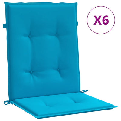 Vidaxl Garden Cushions 6 PCS 100x50x3 cm tessuto blu blu blu