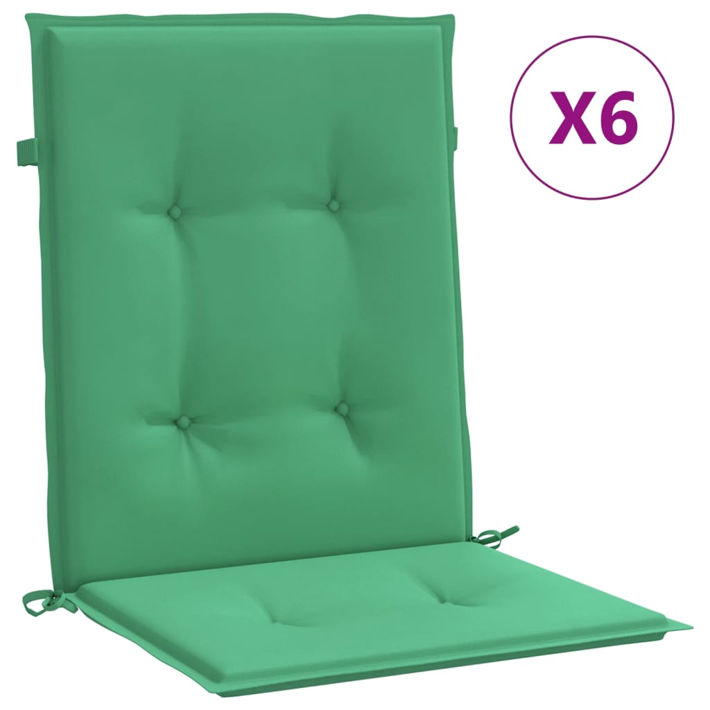 Vidaxl Garden Cushions 6 PCS 100x50x3 cm tessuto oxford verde