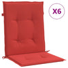 Cuscini da sedia da giardino Vidaxl 6 pezzi 100x50x3 cm tessuto rosso rosso