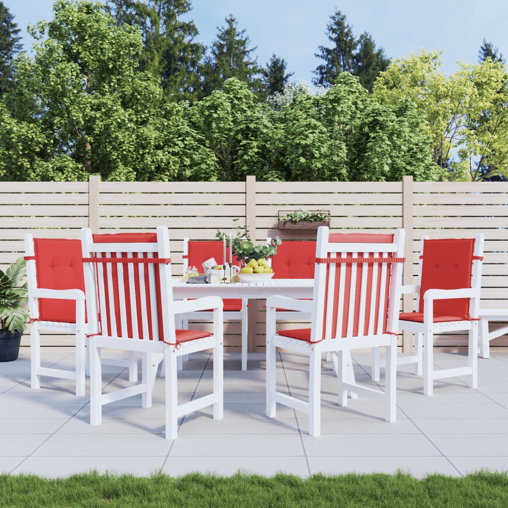 Cuscini da sedia da giardino Vidaxl 6 pezzi 100x50x3 cm tessuto rosso rosso