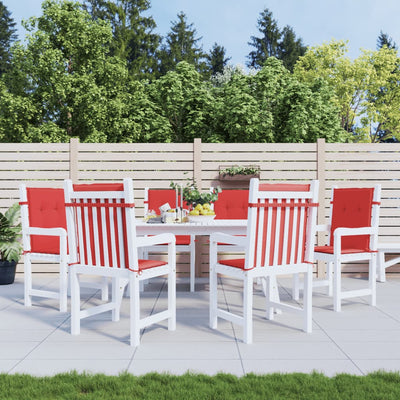 Cuscini da sedia da giardino Vidaxl 6 pezzi 100x50x3 cm tessuto rosso rosso