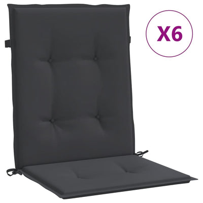 Vidaxl Garden Cushions 6 PCS 100x50x3 cm tessuto oxford nero
