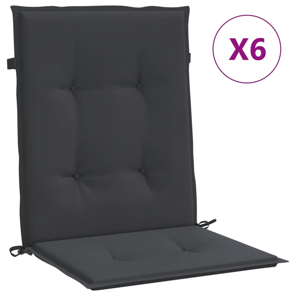 Vidaxl Garden Cushions 6 PCS 100x50x3 cm tessuto oxford nero