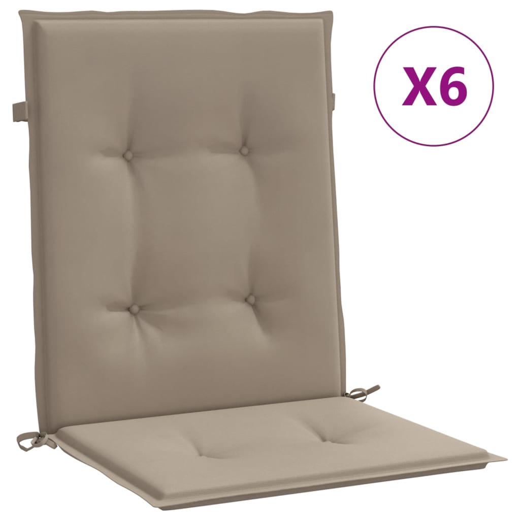 Vidaxl Garden Cushions 6 PCS 100x50x3 cm Fabric taupe