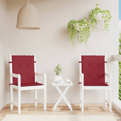 Cuscini da sedia da giardino Vidaxl 2 St 100x50x3 cm Vino in tessuto Oxford rosso
