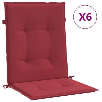 Cuscini da sedia da giardino Vidaxl 6 pezzi 100x50x3 cm Vino in tessuto Oxford rosso