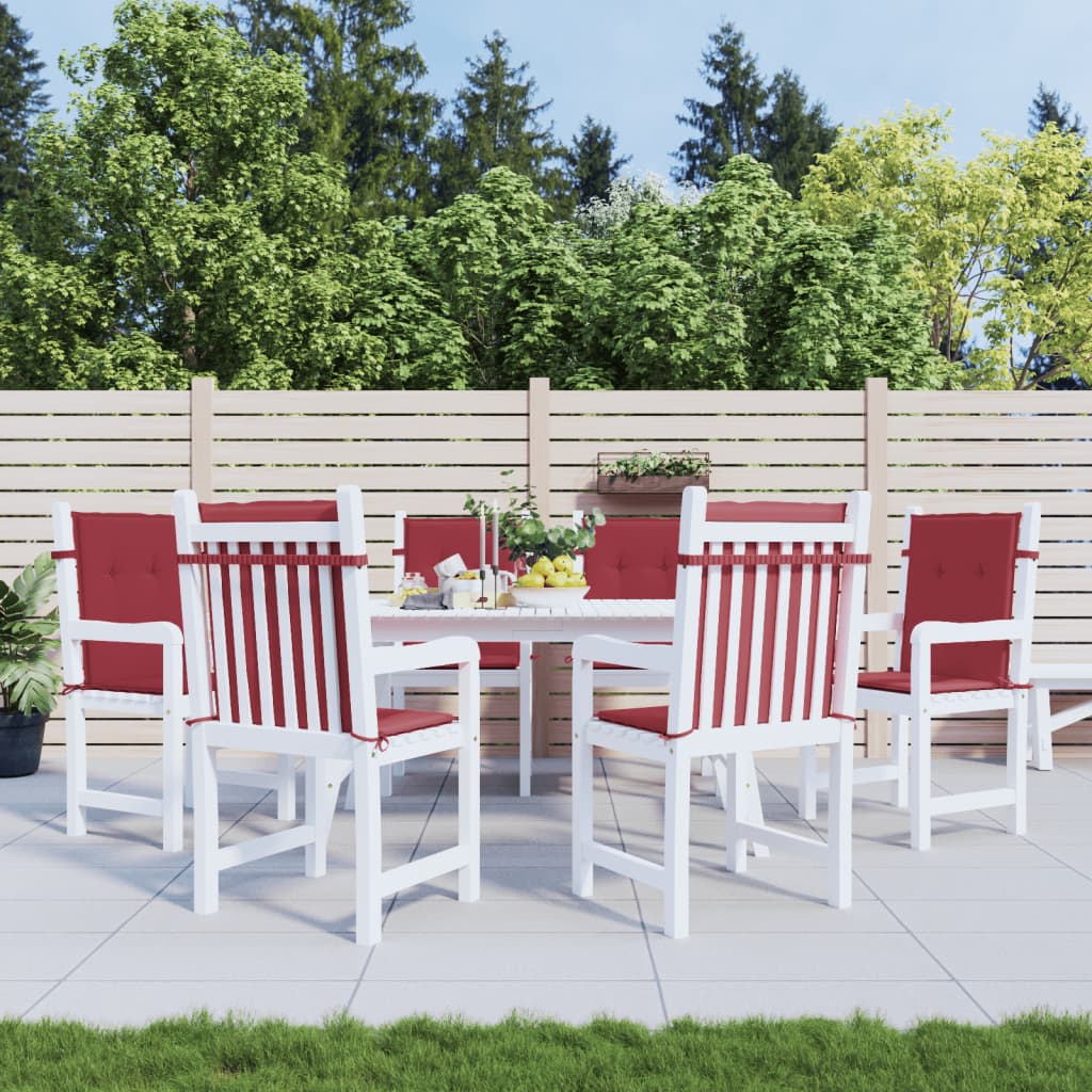 Cojines de silla de jardín Vidaxl 6 PCS 100x50x3 CM Oxford Fabric Wine Red